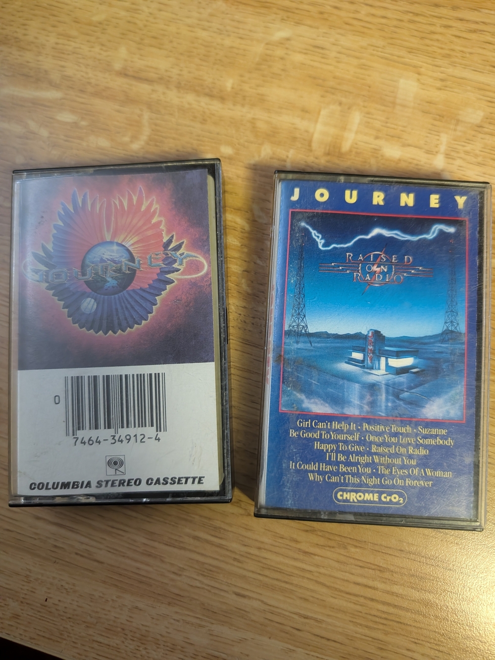 Journey "Raised on Radio" Cassette Tape - Blue Cover Bundle Of 2